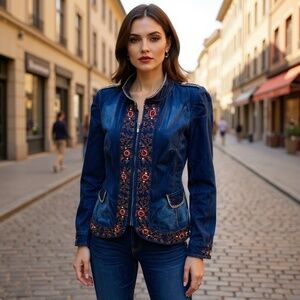 Beautiful Denim Jacket w/ Beautiful embroidery